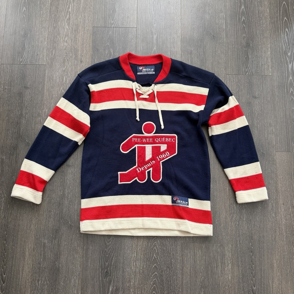Vintage Attica International Quebec Pee Wee Hockey Tournament Sweater Jersey S